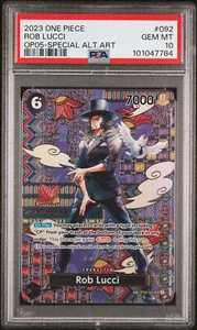 PSA 10 Mint 2023 One Piece OP05 Rob Lucci SP Alternate Art OP03-092 English - Bild 1 von 2