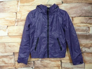 metros/bonwe abrigo mujer talla pequeña/mediana 160/84A capucha cremallera negro/púrpura - Imagen 1 de 9