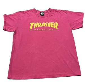 Thrasher Magazine Shirt Adult Large Pink Skater Y2K Graphic Logo - Picture 1 of 8
