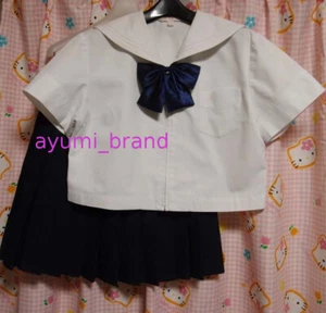 E96 ^_^ Japanese SchoolGirl Uniform Summer. Navy. E/Large. Good. Waist 84cm. - Picture 1 of 8
