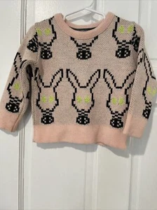 Caroline Bosmans Little Girls Knit Jacquard Wool Sweater Sz 3 Long Sleeve - Picture 1 of 7