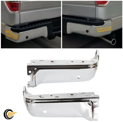 1 par de tapas de parachoques trasero cromadas izquierda derecha aptas para Ford F150 con sensor 2009-2014 Foto 1 de 4