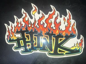Vintage THINK SKATEBOARD DECAL FIRE 8” - Picture 1 of 1