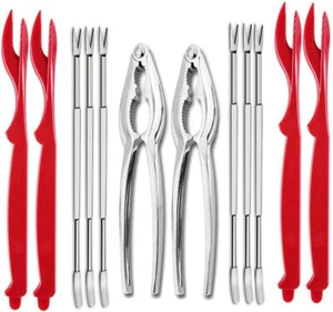 Seafood Tools Crab Crackers Nut Cracker Forks Set Opener Shellfish Lobster Leg - Picture 1 of 8