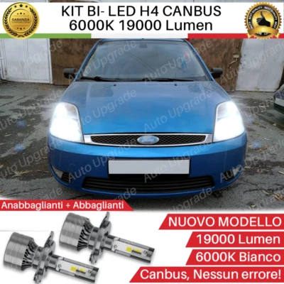 KIT LED H4 6000K PER FORD FIESTA 5 MK5 V 19000 LUMEN CANBUS XENON 100% NO ERRORE - Immagine 1 di 4