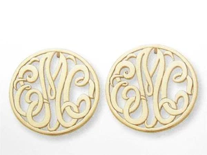 Special Order 3 Letter Initial Sterling Silver Monogram Earring Unique Laser Cut - Picture 1 of 1