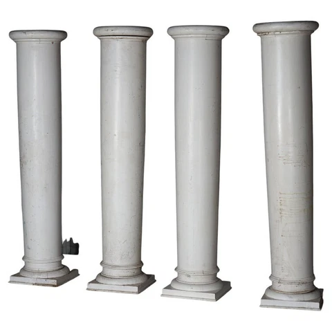 Four Antique Neoclassical Wood Architectural Grecian Doric Style Columns 19th C Cover