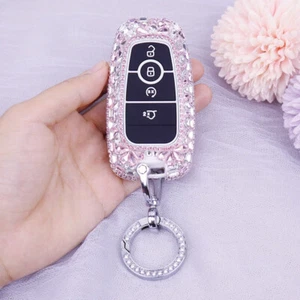 Crystal Diamond Car Key Case Cover Keychain For Lincoln Corsair Nautilus Aviator - Picture 1 of 13