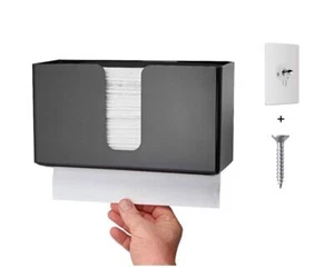 Paper Towel Dispenser Wall Mount Acrylic Holder Multi-Fold Black - Picture 1 of 6