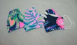 Lilly Pulitzer Adult Face Mask Multi Set of 3 Nylon, Spandex & Cotton 008187 NWT - Picture 1 of 3