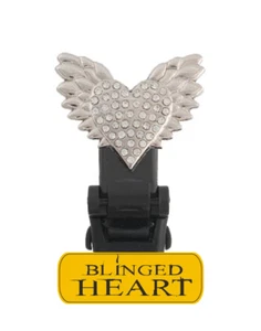 Biker Boot Strap "Blinged Heart" Clip - Picture 1 of 1