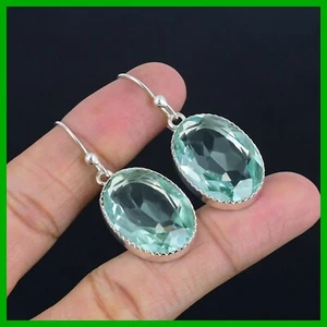 Muttertag Angebot Apatit Stein Verlobung Ohrhänger Schmuck 925 Silber - Bild 1 von 6