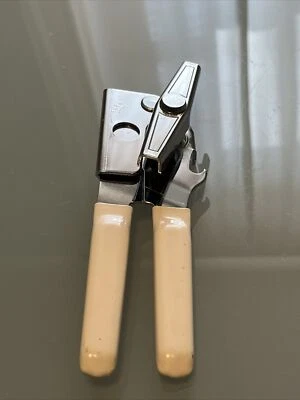 Vtg Swing-A-Way Manual Hand Held Can Opener w/Bottle Opener Off White Handles - Image 1 of 4