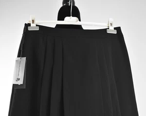 NWT Karl Lagerfeld Sz 10 Black Skirt Pleated A Line Lined Knee Length Career New - Picture 1 of 9