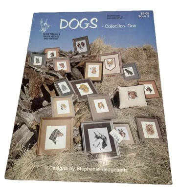 Cross Stitch Dogs Collection One Book 2 Poodle Dachshund Corgi Dog 17 Vtg 1980 - Image 1 of 3