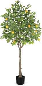 Artificial Lemon Tree, 5 feet Indoor Fake Plants, Comes with 21 Simulated Lemon - Picture 1 of 6