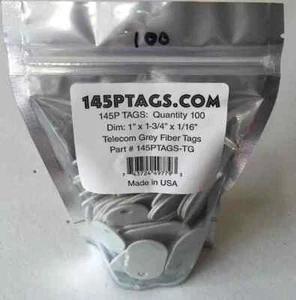 145 PTAGS grau Faser Etiketten Stck 100 OEM - Bild 1 von 2
