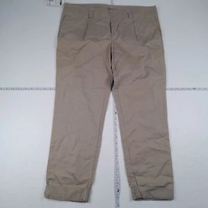 Sisley Trousers 12 Beige Womens Cotton Linen Tapered Chino Pants - Picture 1 of 10