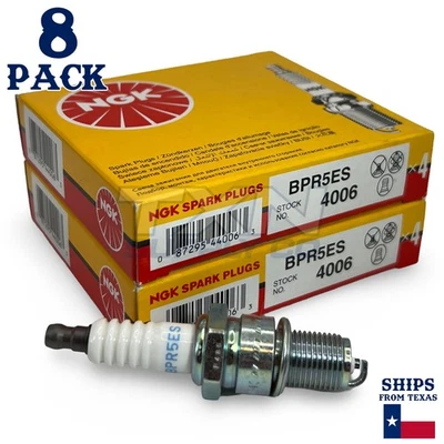 Paquete de 8 bujías NGK V-Power 4006 BPR5ES SÓLIDAS Foto 1 de 3