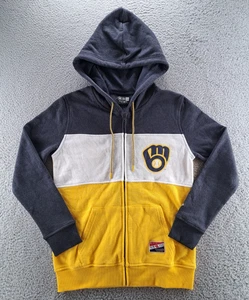 Milwaukee Brewers New Era 2024 Sudadera con Capucha Mujer Pequeña Bloque de Color Cremallera Completa Béisbol - Imagen 1 de 14