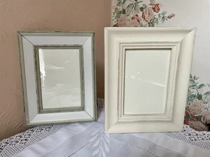 Vintage Style Shabby Chic Photo Frames X2 Wall Hanging 7x9 for Photo 6x4 Size - Picture 1 of 7
