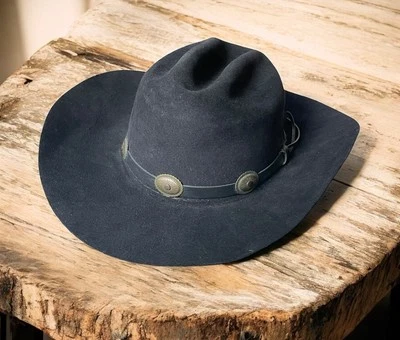 Винтажная 90-х Kemo Sabe совершенно заказ сделано в США 6 3/4 черный Western ковбой шляпа EUC! - Изображение 1 из 4