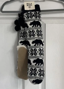 Billabong Women’s Bear Winter Slipper Socks Size Small/Medium NWT - Picture 1 of 5