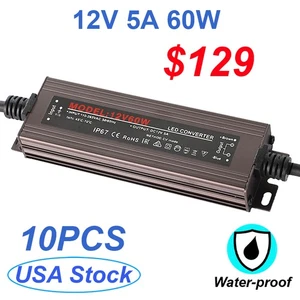5A 60W Power Converter 110V AC to 12V DC Power Supply Led Driver for LED Strip  - Picture 1 of 10