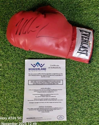 Rare Mike Tyson Authentic Signed Red Everlast Boxing Glove COA  - Image 1 of 4