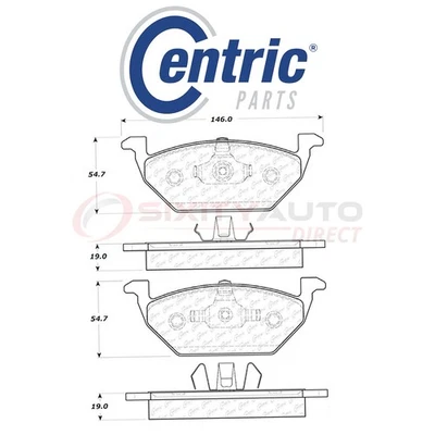 Centric Ceramic Disc Brake Pads w Shims for 2016-2017 Volkswagen Up! 1.0L L3 vp Foto 1 de 4