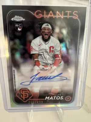 LUIS MATOS Rookie Auto /499 Refractor #AC-LM Giants - 2024 Topps Chrome - Image 1 of 2