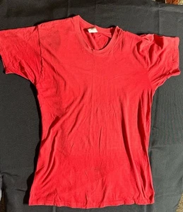 Vintage Montgomery Ward Polo Shirt Adult Medium Red Disco Leisure Iowa 70s Mens - Picture 1 of 10