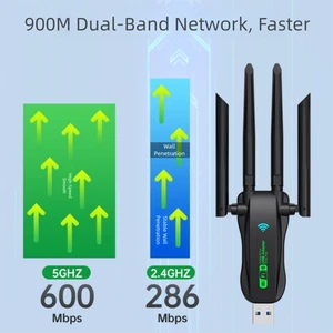 1300 Mbit/s WiFi6 Netzwerkkarte Bluetooth Dualband-WiFi-Empfänger Universell - Afbeelding 1 van 7