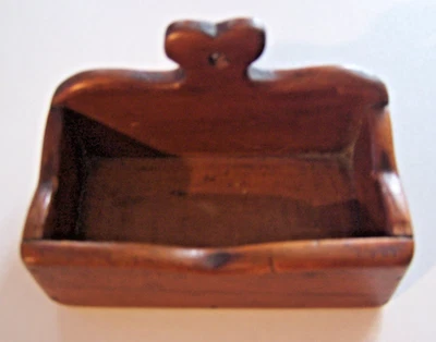 Vtg Hand Made Wood Mini Caddy Candle Match Holder One-of-a-Kind 4 X 2.5” Signed - Image 1 of 4