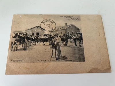 Greetings from Oracle Arizona Pinal County Stage Arrival Postcard - Image 1 of 2