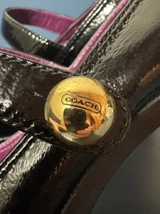 Vintage Coach Damenschuhe schwarz lila Mary Jane hoher Absatz Größe 6,5 Goth - Bild 1 von 11