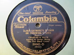 1927 TWO BLACK CROWS Charles Mack Elder Eatmores Sermon Throwing Stones Columbia - Picture 1 of 2
