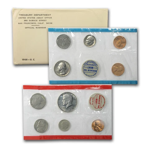 (1) 1968 United States SILVER Mint Set in Original Packaging Cover