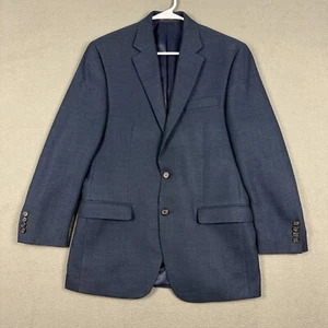 Lauren Ralph Lauren Blazer 38R Navy Blue Polyester Rayon Linen Blend Business - Picture 1 of 17
