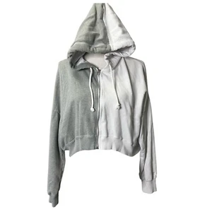HOLLISTER Ladies Hoodie Sweatshirt Jacket Sz Medium Cropped Split color - Picture 1 of 11