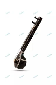 Sitar Artistico Indiano In Legno Miniatura Non Giocabile - Picture 1 of 10