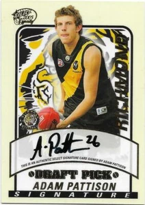 2005 Select Dynasty Draft Pick Signature (DS16) Adam PATTISON Richmond 046/600 # - Foto 1 di 2