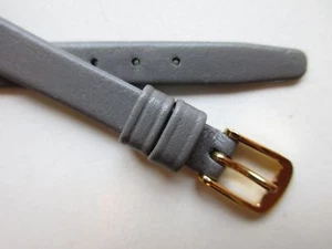 Grey Gray 1960's open end 8 MM soft vintage leather watch band strap G - Picture 1 of 6