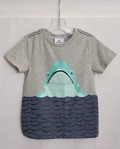 Tommy Bahama Boys T Shirt 5T Cotton Blend Gray Turquoise Shark Short Sleeve Tee - Picture 1 of 5