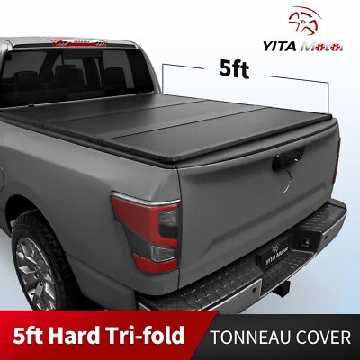 5FT 3-Fold Hard Tonneau Cover For 2005-2025 Nissan Frontier Bed Truck Waterproof - Image 1 of 4
