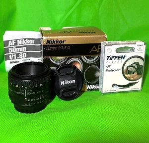 Nikon AF Nikkor 50mm f/1.8G Lens - MINT plus Tiffen Filter - Picture 1 of 5