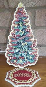 HANDMADE LUXURY OH CHRISTMAS TREE CARD 3D SHAPED TREE STAND 2021 DESIGN - Picture 1 of 7