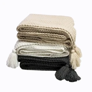Luxury Knitted Tassel Blanket Sofa Bed Throws Winter Warm Soft Blankets Rugs - Picture 1 of 21