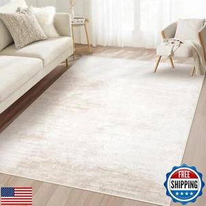 Area Rug 3x5 Washable Rug: Living Room Modern Abstract Rug Soft Non Slip Neut - Picture 1 of 5