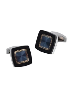Silver Black Cufflinks | Vintage Mens Cufflinks, Suit Shirt Cufflinks, cuff link - Picture 1 of 1